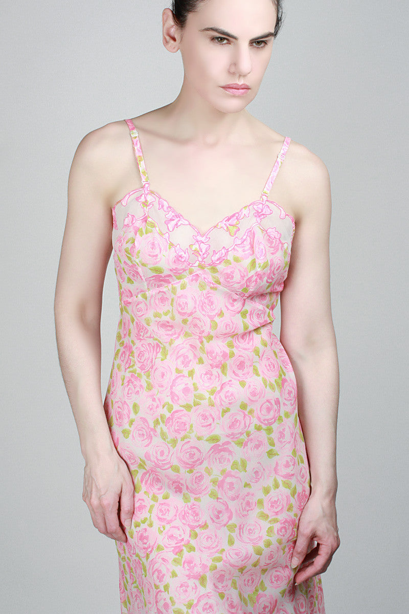 1950s Wild Rose Negligee