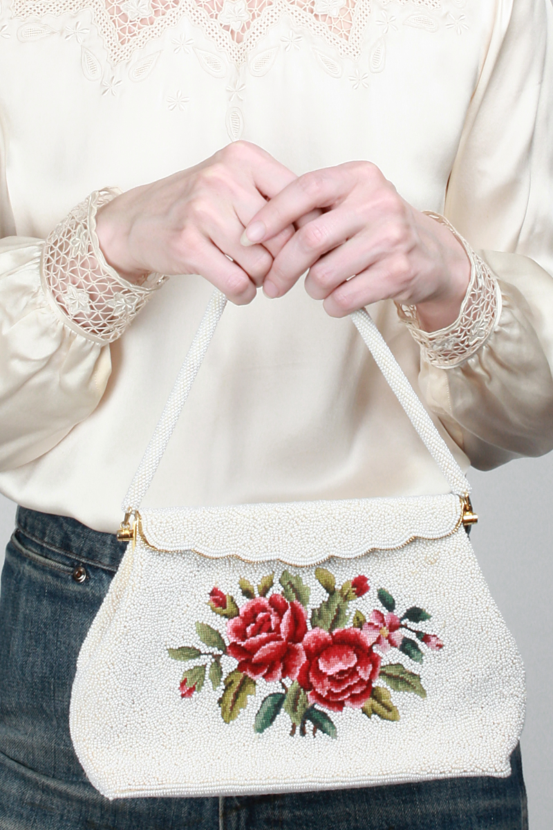 1950s Blood And Roses Handbag