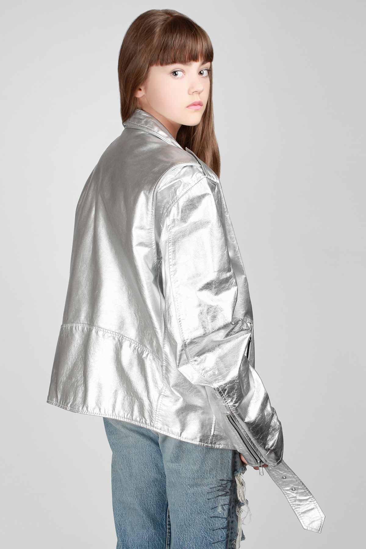 1980s White Lighting Motorcycle Jacket