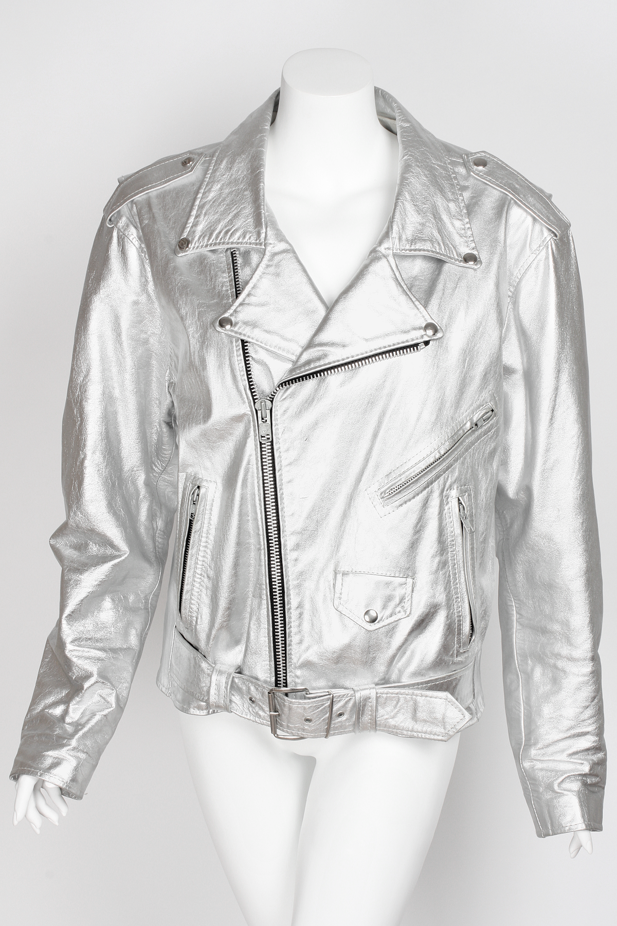 1980s White Lighting Motorcycle Jacket