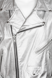 1980s White Lighting Motorcycle Jacket