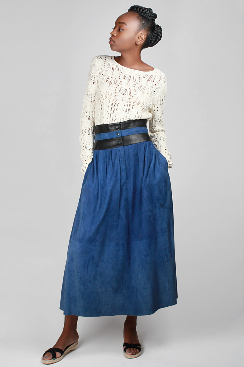 1970s Dark And Stormy Skirt