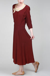 1940s Romantic Day Dress