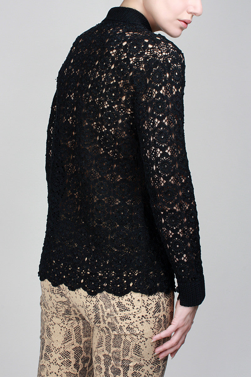 1960s Black Rose Blouse