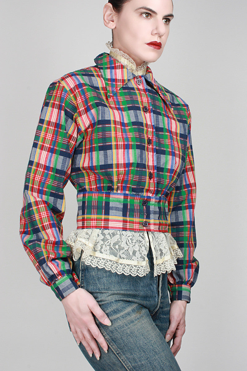 1960s Dress In Plaid Jacket