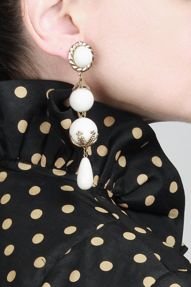 1960s Ornate Drop Earrings