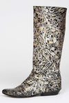 VINTAGE 1980s METALLIC LEATHER BOOTS SIDE