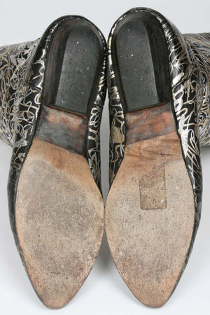 VINTAGE 1980s METALLIC LEATHER BOOTS SOLE